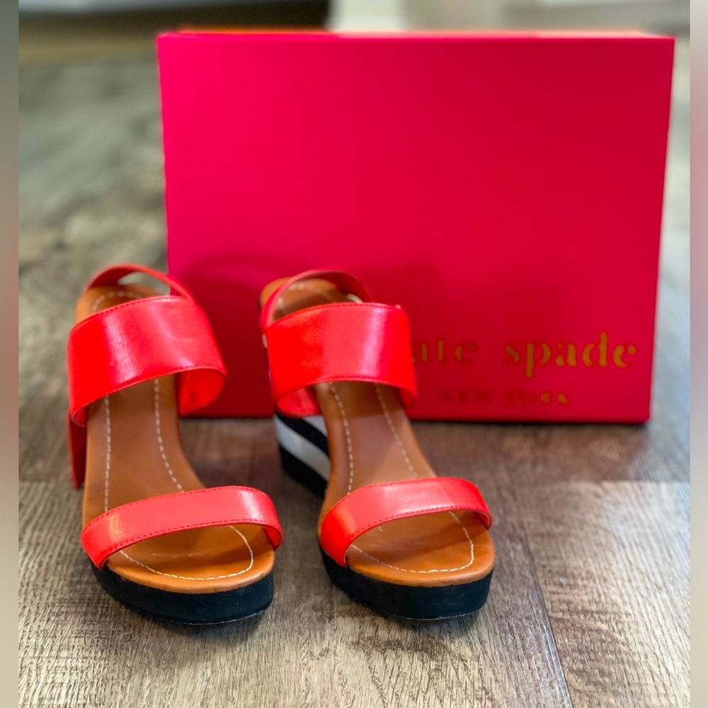 Kate Spade Tomato Red Napa Wedge